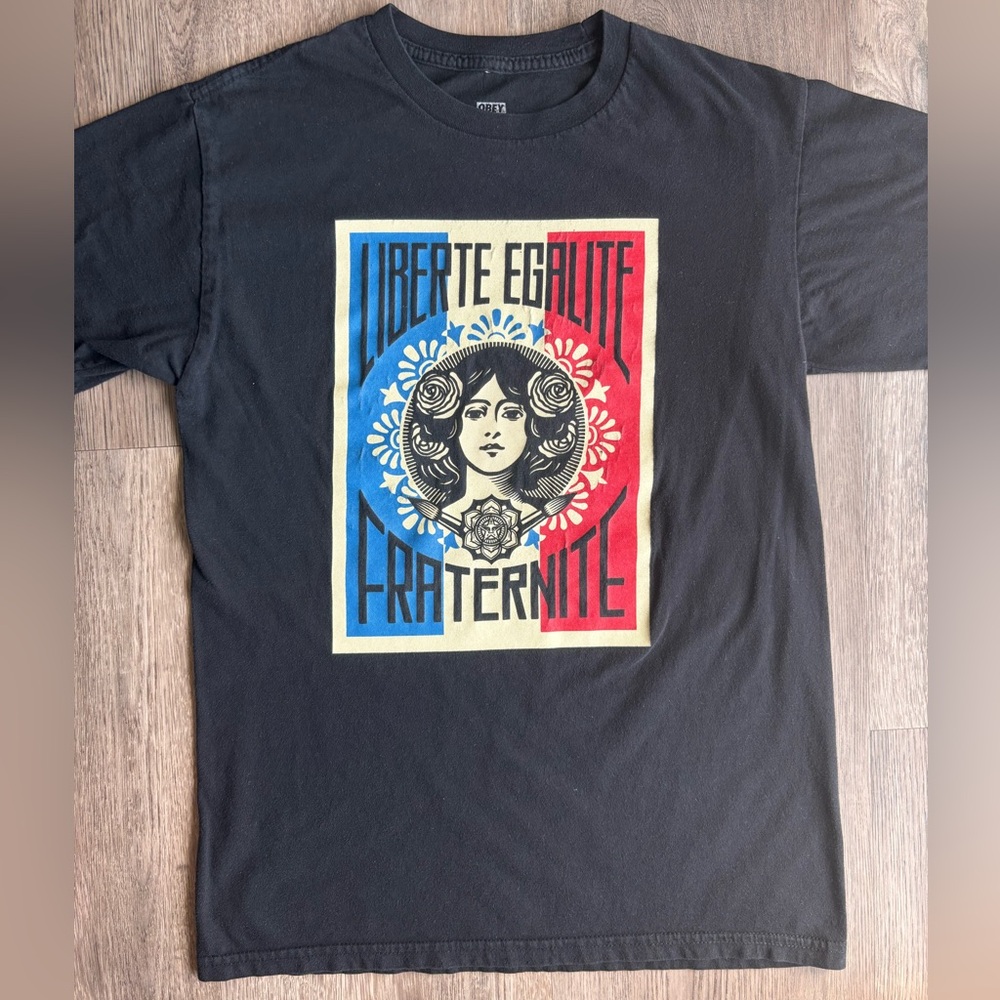 Vintage Obey Black Liberté Graphic Tee Sz.S